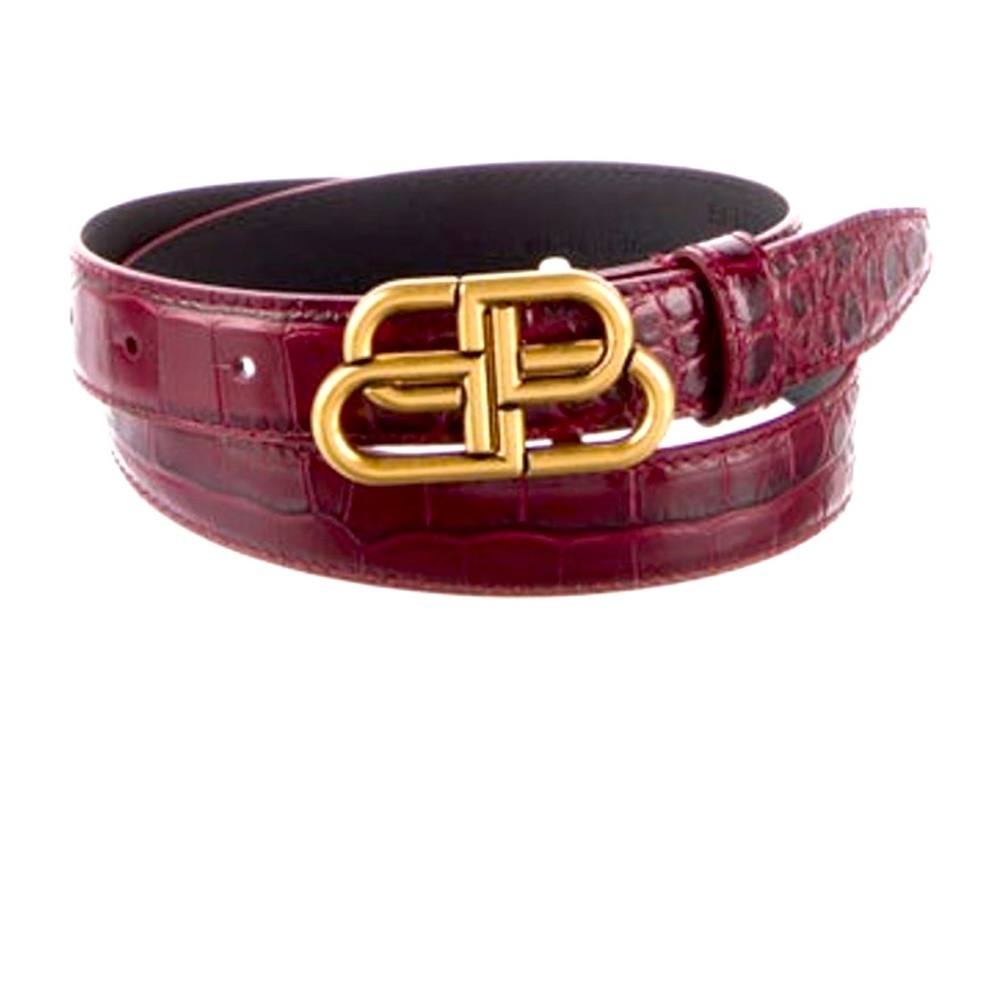 New Balenciaga belt with tags and box. Skinny embossed, leather belt.